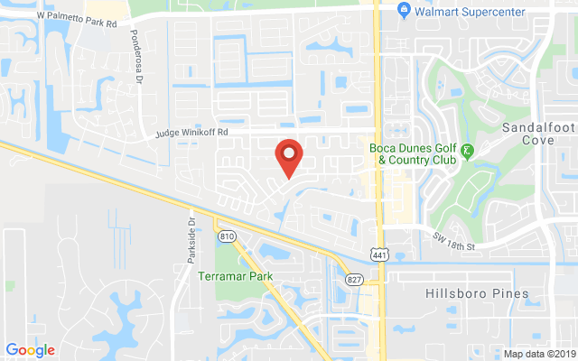 Google map image of location SW Sandalfoot Blvd, Boca Raton, FL 33428, USA
